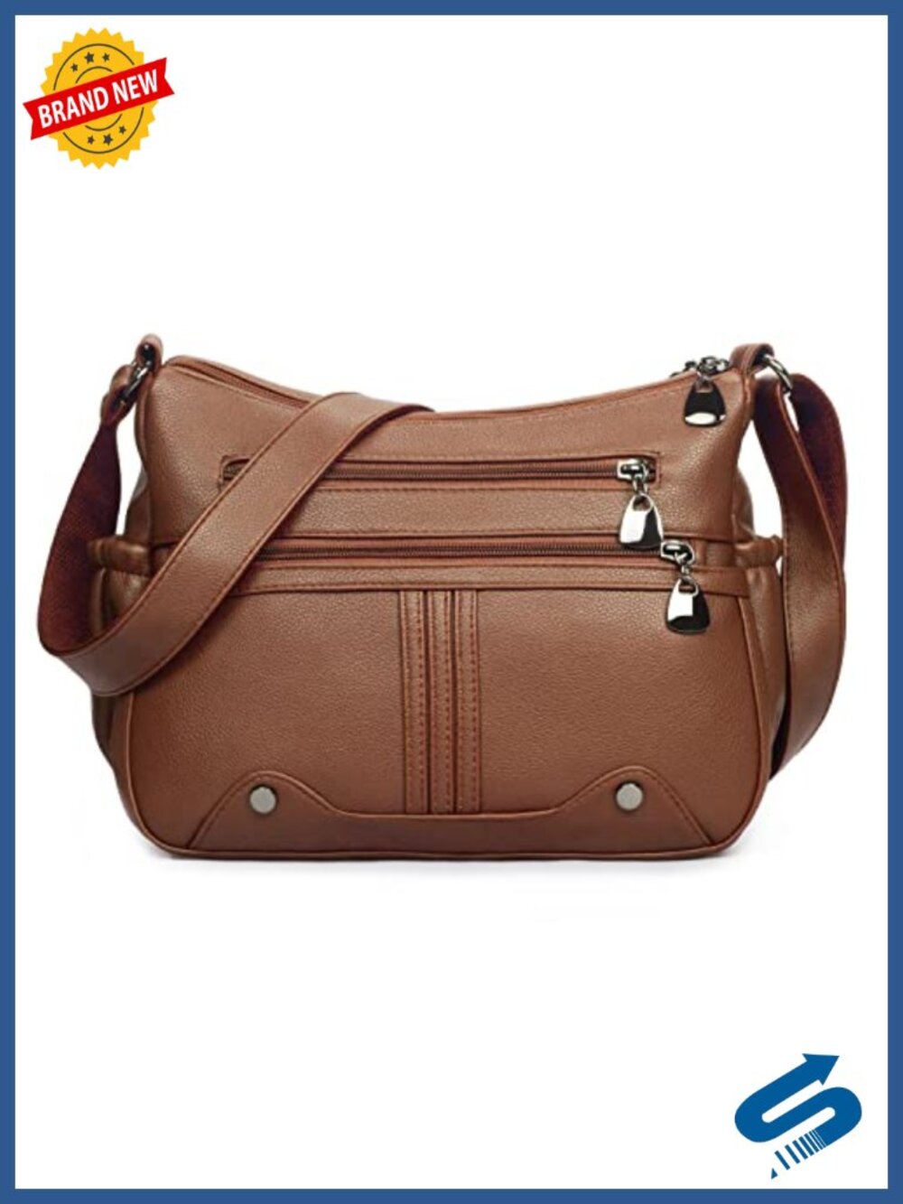 Soft PU Leather Shoulder Handbag Multi Pocket Crossbody Satchel Tote